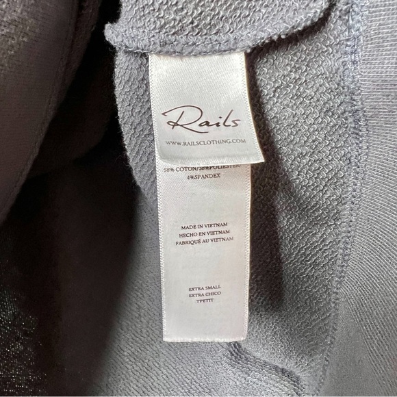 Rails Marcie Charcoal Mini Cheetah Women’s Lounge Cozy Crew Sweatshirt Sz XS - Picture 7 of 13